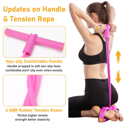 Multifunction Pedal Resistance Band Set – Tension Rope with Handle for Abs, Legs & Arms, Ideal for Home Gym & Pilates