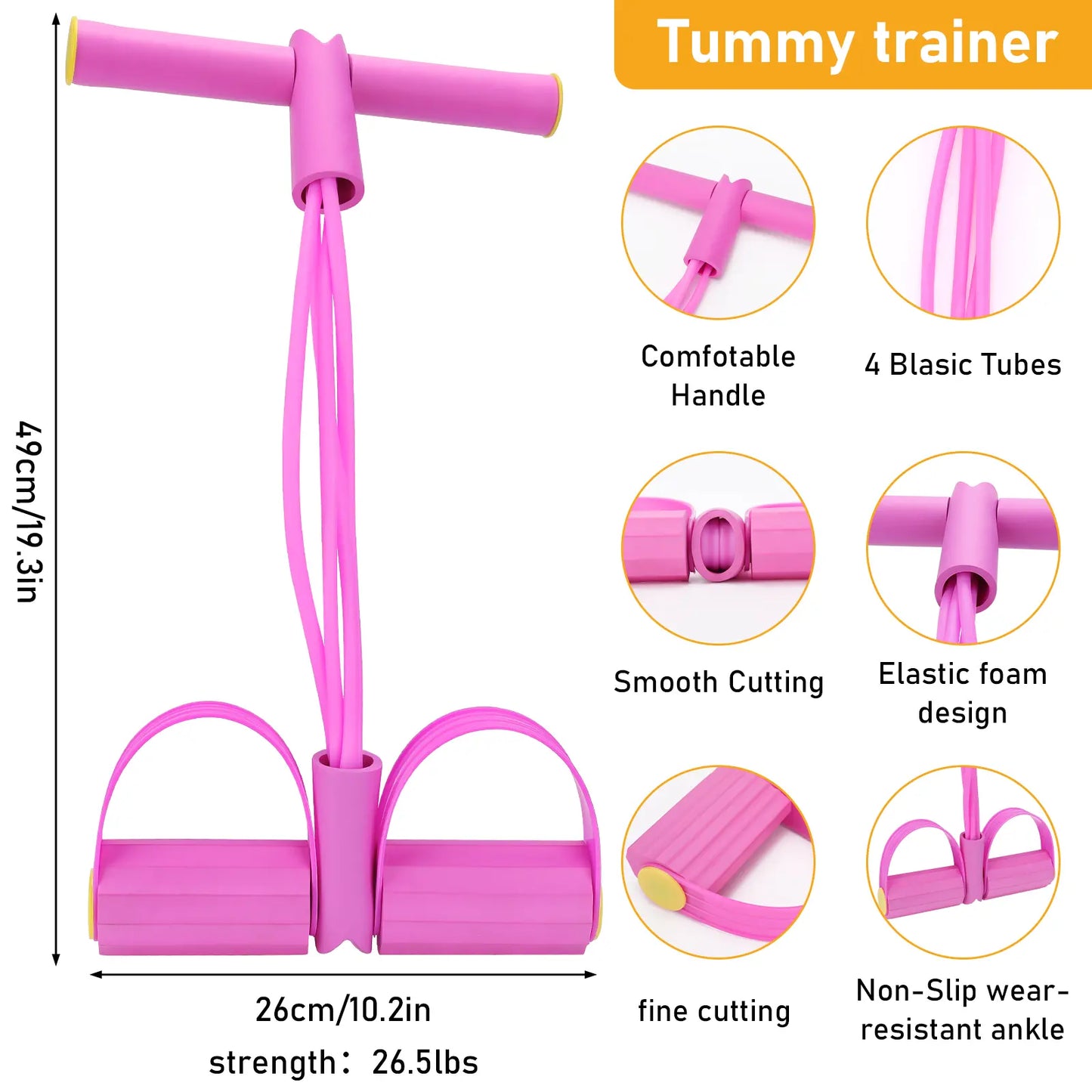 Multifunction Pedal Resistance Band Set – Tension Rope with Handle for Abs, Legs & Arms, Ideal for Home Gym & Pilates