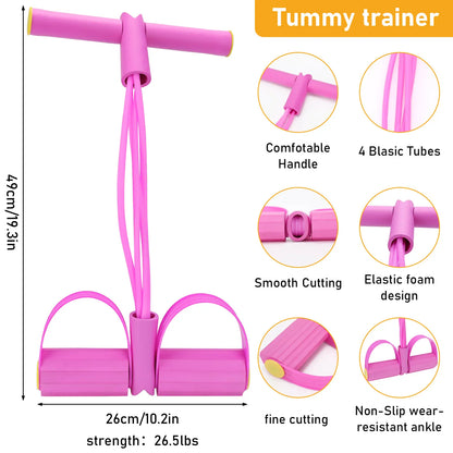 Multifunction Pedal Resistance Band Set – Tension Rope with Handle for Abs, Legs & Arms, Ideal for Home Gym & Pilates